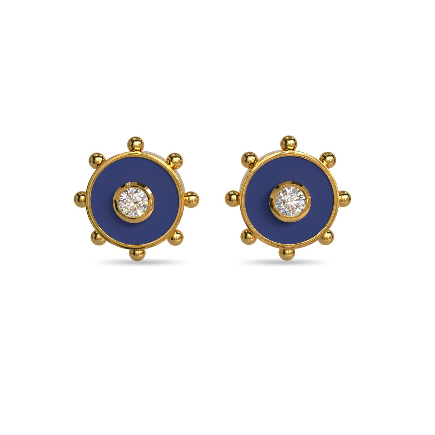 Orbit Diamond Stud Earrings | 18K Gold