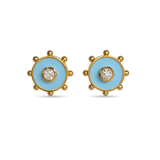 Orbit Lab Grown Diamond Stud Earrings | 18K Gold