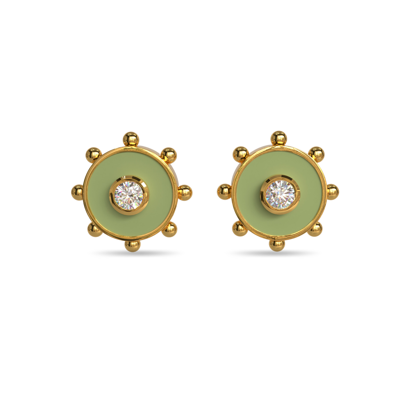 Orbit Diamond Stud Earrings | 18K Gold