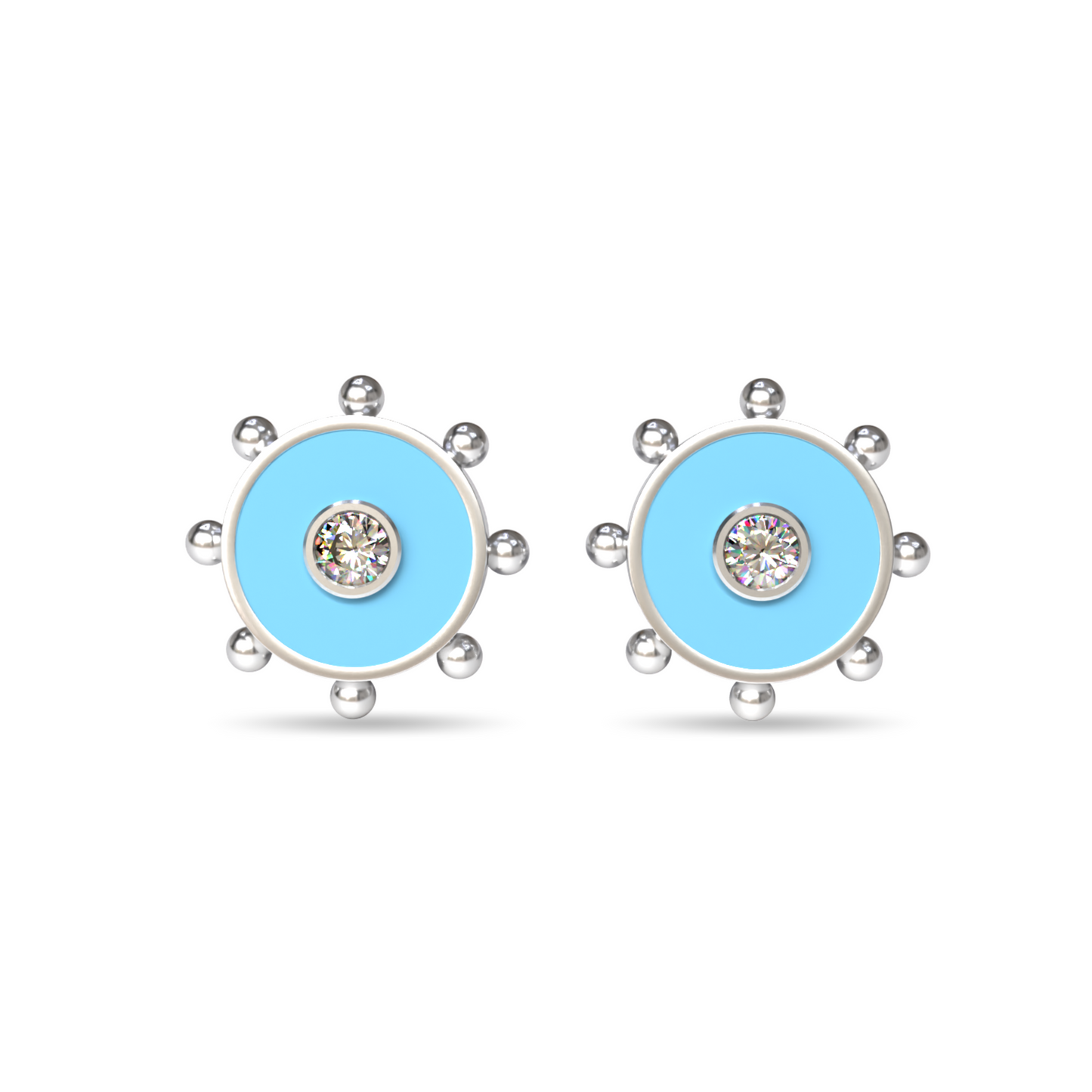 Orbit Lab Grown Diamond Stud Earrings | Sterling Silver
