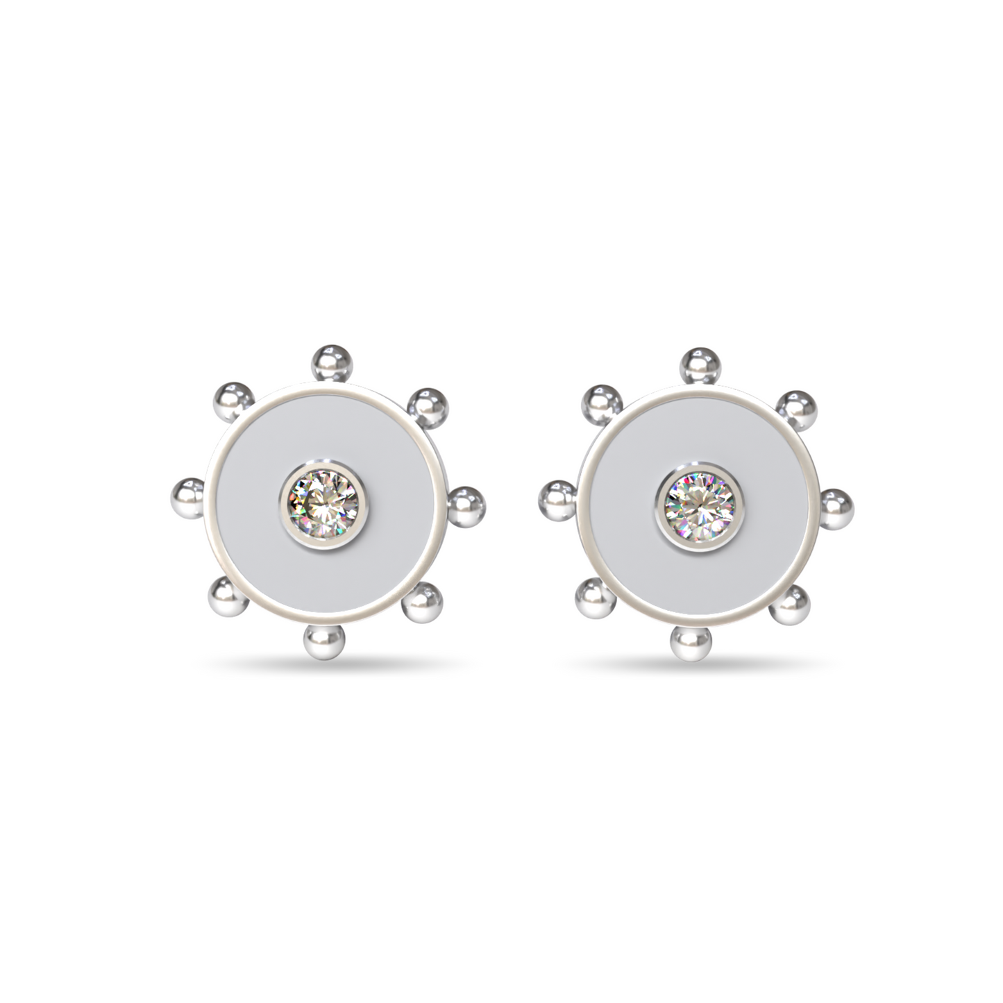 Orbit Lab Grown Diamond Stud Earrings | Sterling Silver