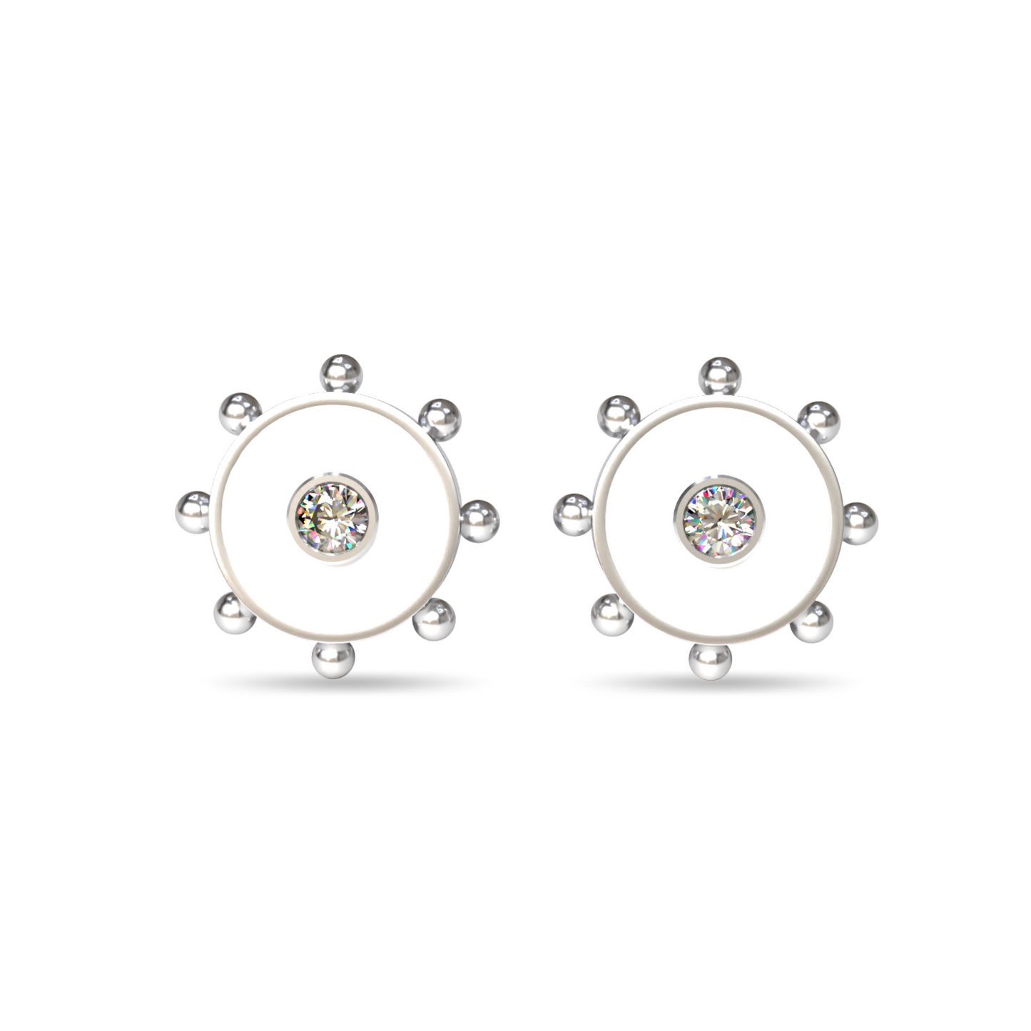 Orbit Lab Grown Diamond Stud Earrings | Sterling Silver