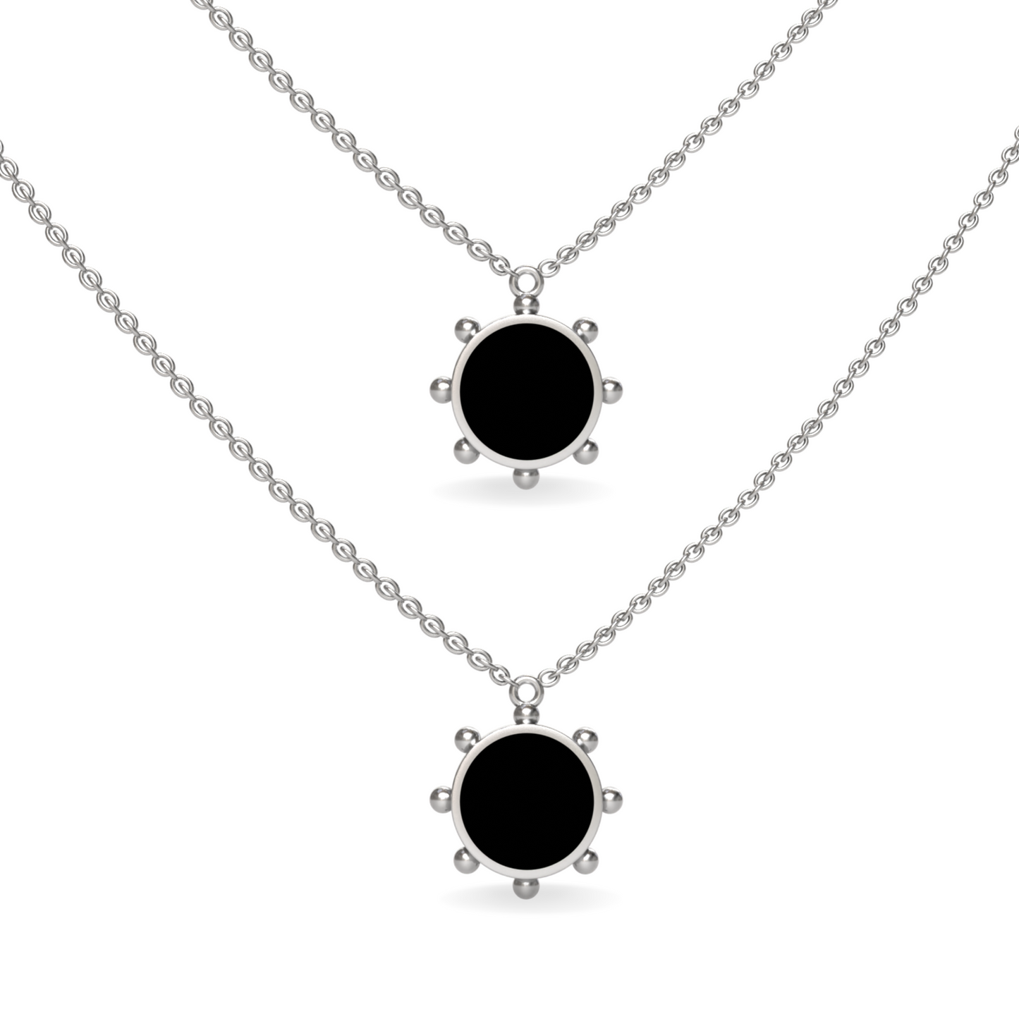 Orbit Single Motif Reversible Necklace in Black Night | Sterling Silver