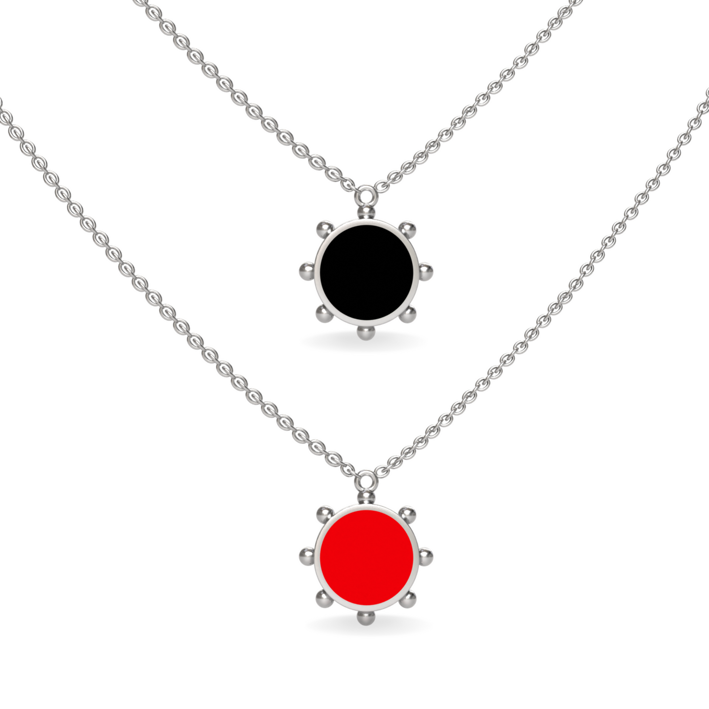 Orbit Single Motif Reversible Necklace in Black Night | Sterling Silver