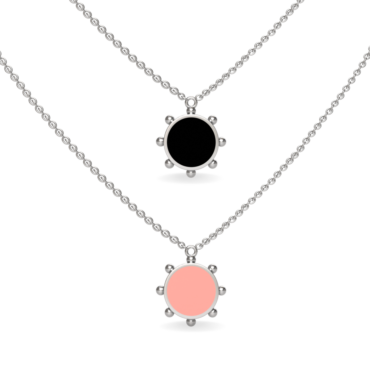 Orbit Single Motif Reversible Necklace in Black Night | Sterling Silver