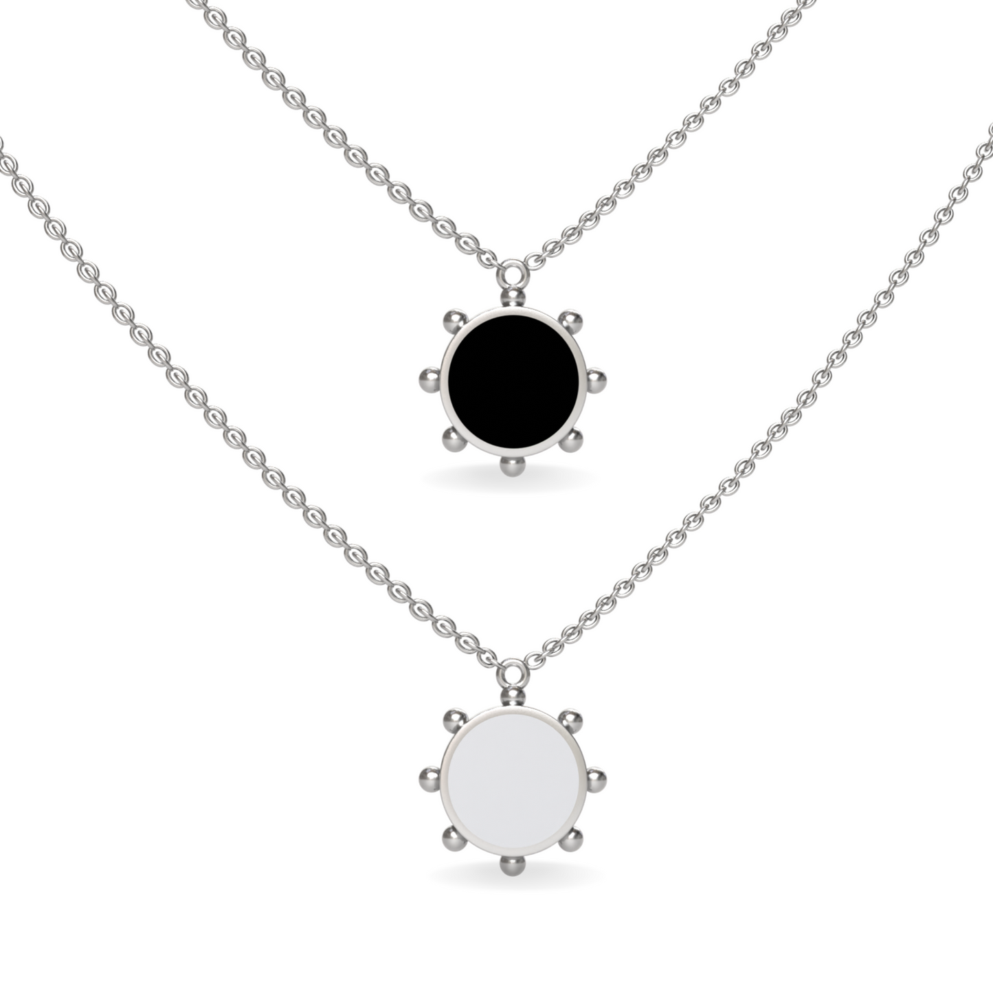 Orbit Single Motif Reversible Necklace in Black Night | Sterling Silver