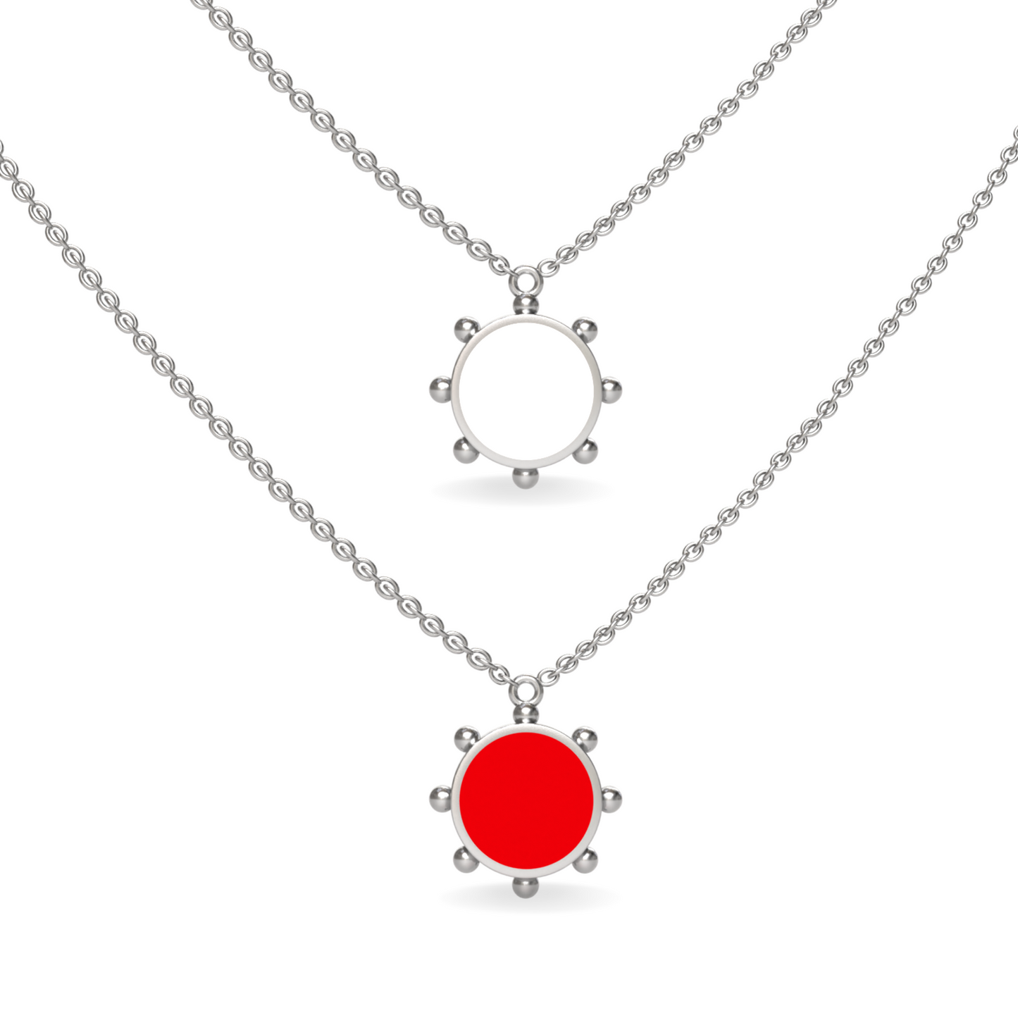 Mini Orbit Single Motif Reversible Necklace | Sterling Silver