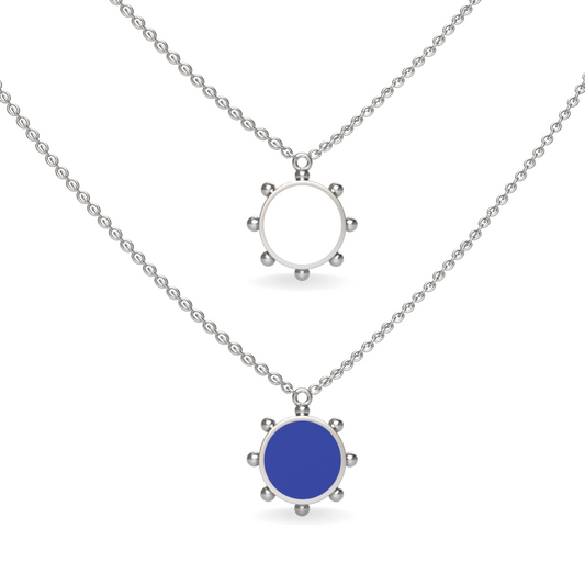 Mini Orbit Single Motif Reversible Necklace | Sterling Silver
