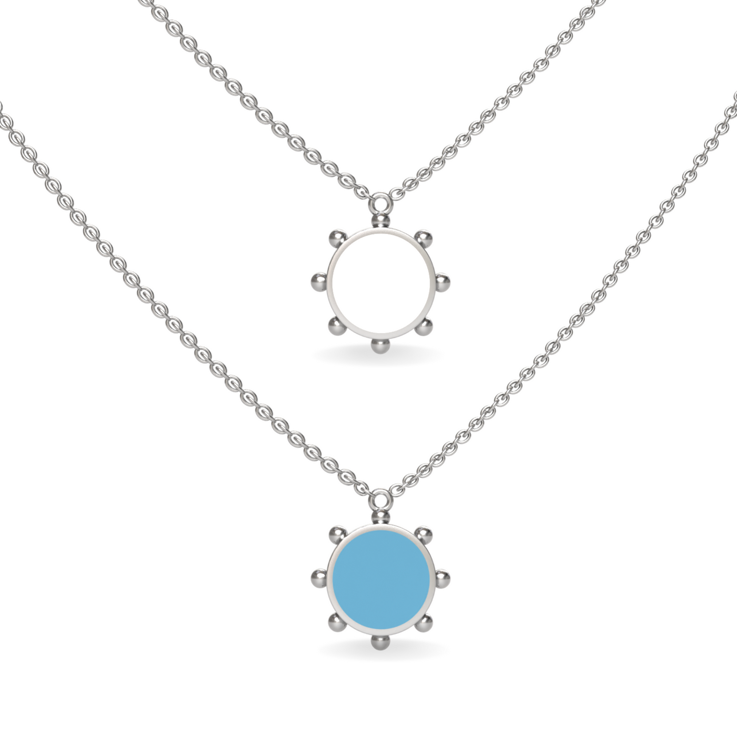 Mini Orbit Single Motif Reversible Necklace | Sterling Silver