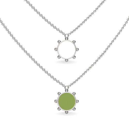 Orbit Single Motif Reversible Necklace in White Cloud | Sterling Silver