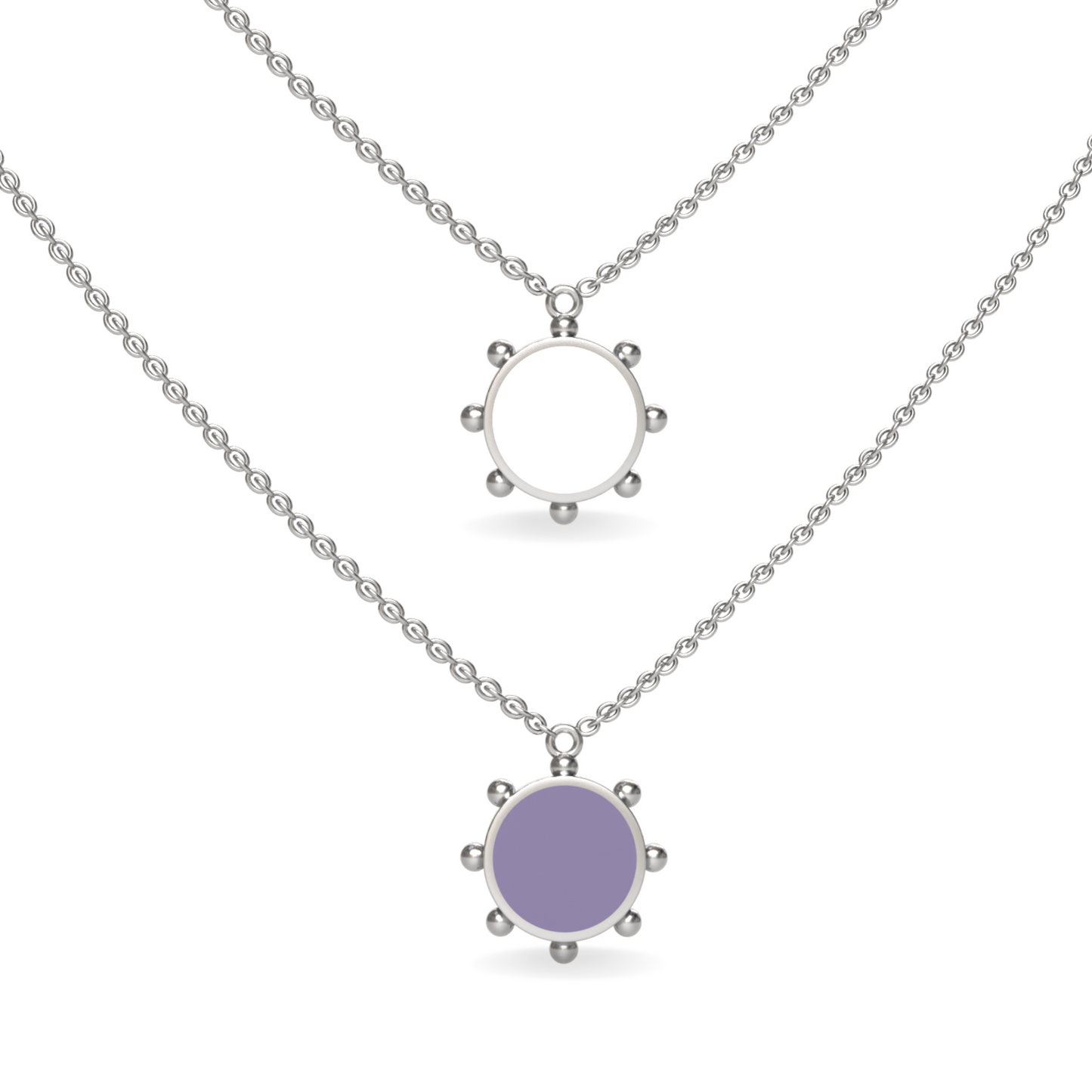 Mini Orbit Single Motif Reversible Necklace | Sterling Silver