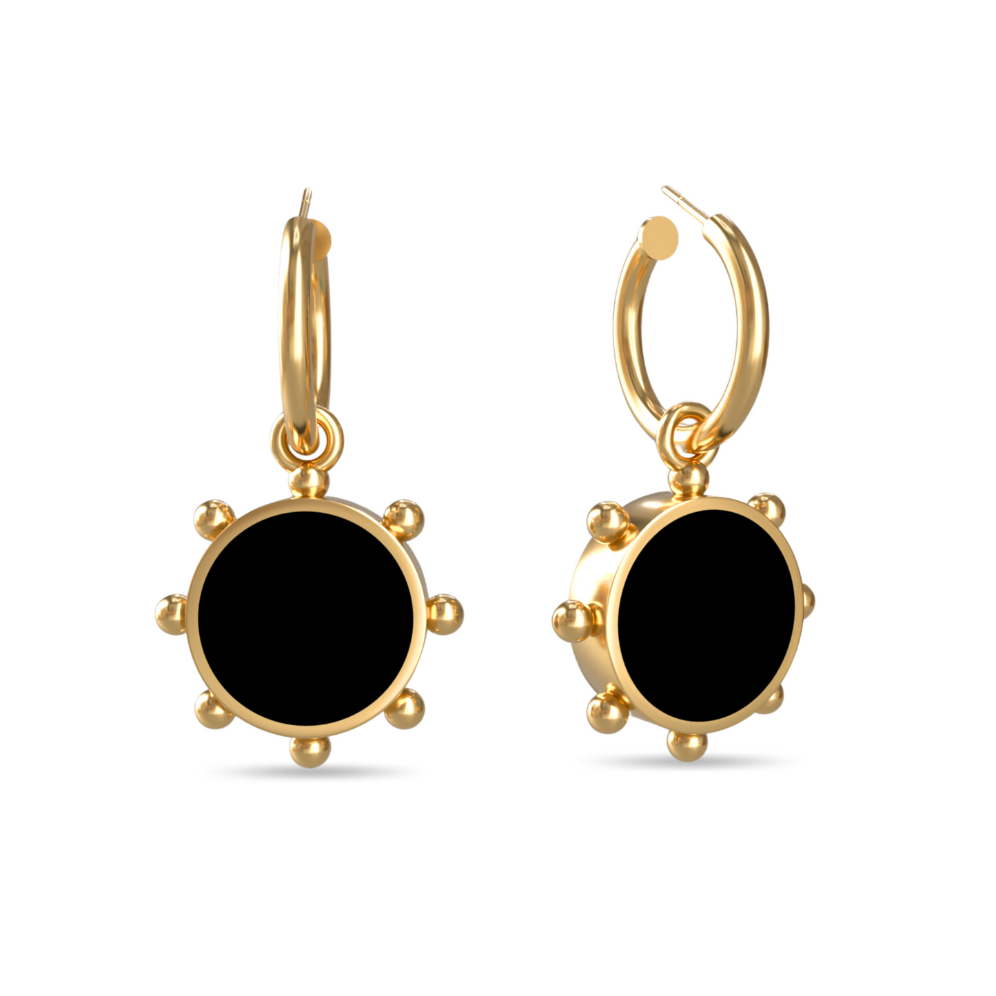 Orbit Reversible Charm Earrings in White Cloud | 18K Gold