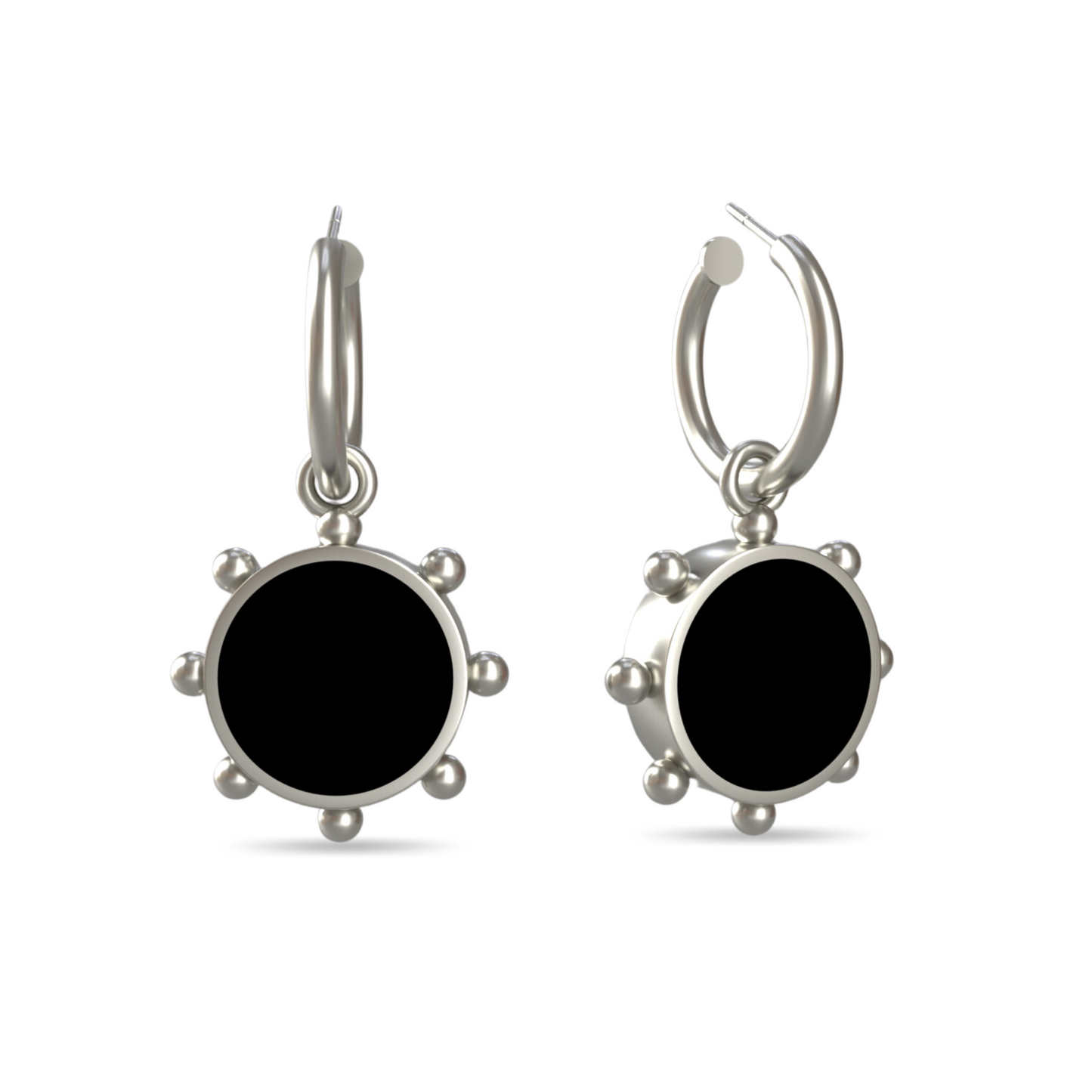 Orbit Reversible Charm Earrings in White Cloud | Sterling Silver