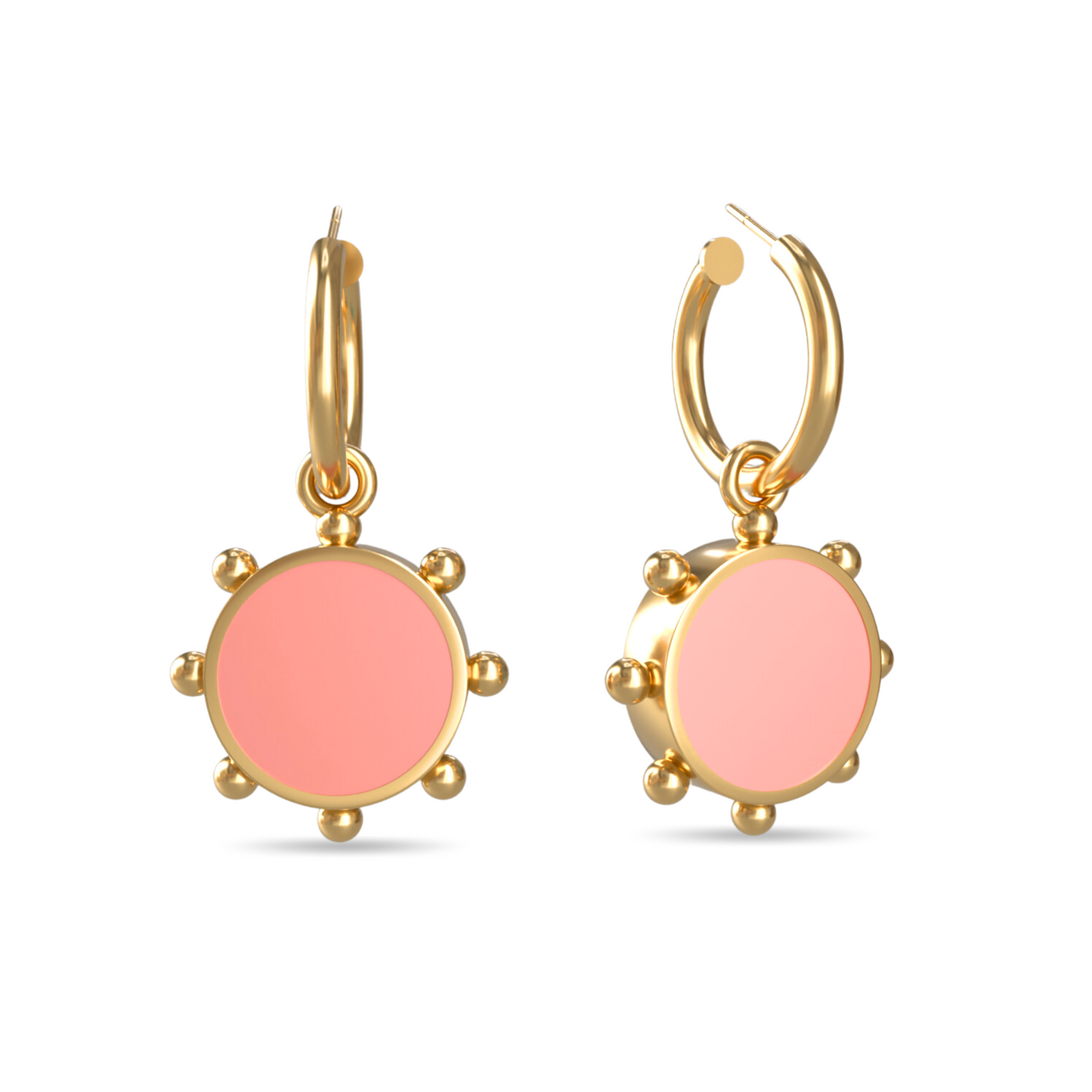 Orbit Reversible Charm Earrings in White Cloud | 18K Gold