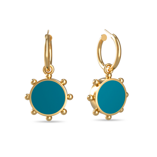 Orbit Reversible Charm Earrings in White Cloud | 18K Gold