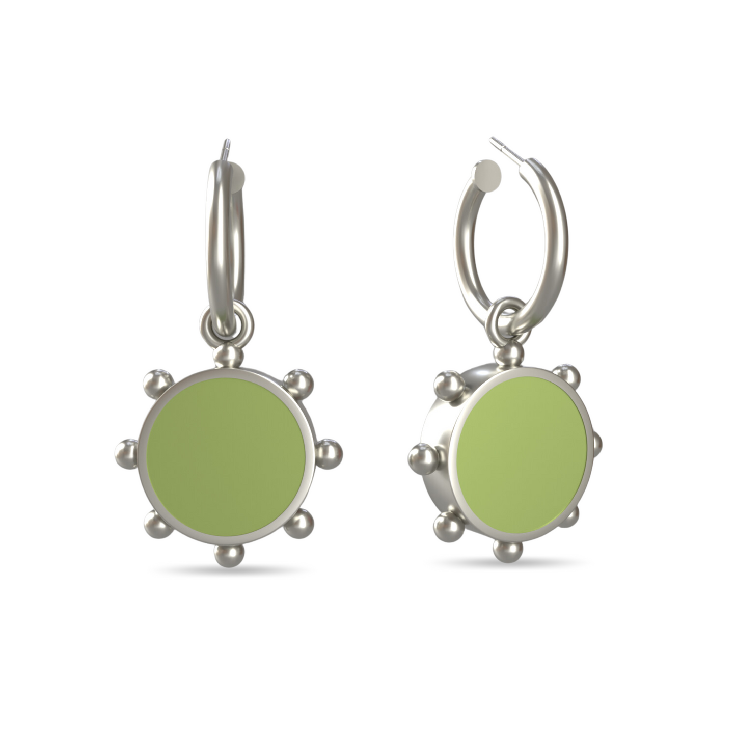 Orbit Reversible Charm Earrings in White Cloud | Sterling Silver