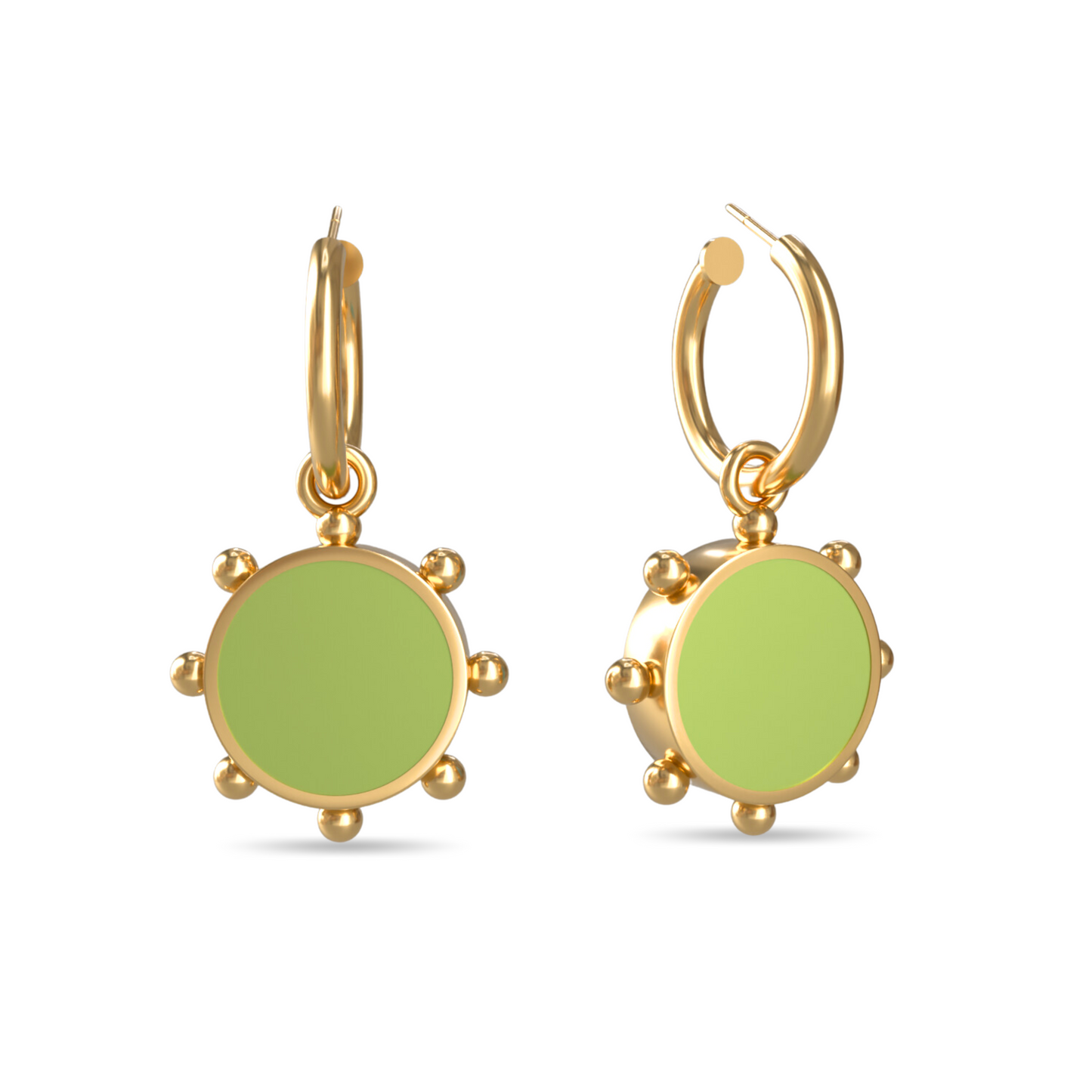 Orbit Reversible Charm Earrings in White Cloud | 18K Gold