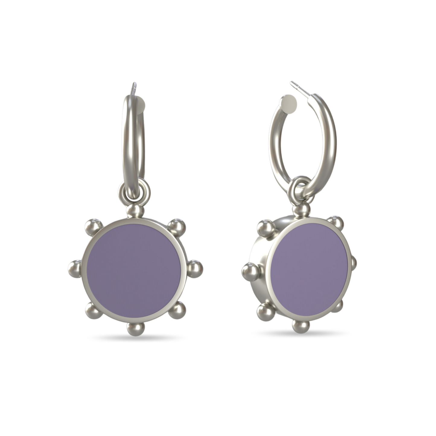 Orbit Reversible Charm Earrings in White Cloud | Sterling Silver