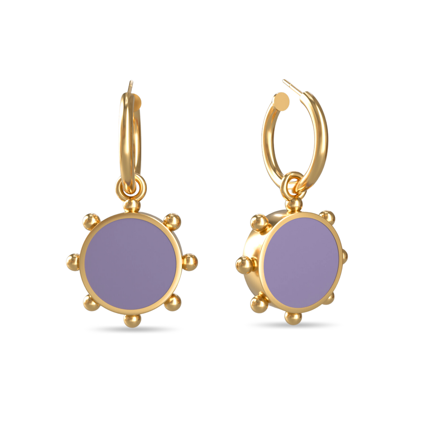 Orbit Reversible Charm Earrings in White Cloud | 18K Gold