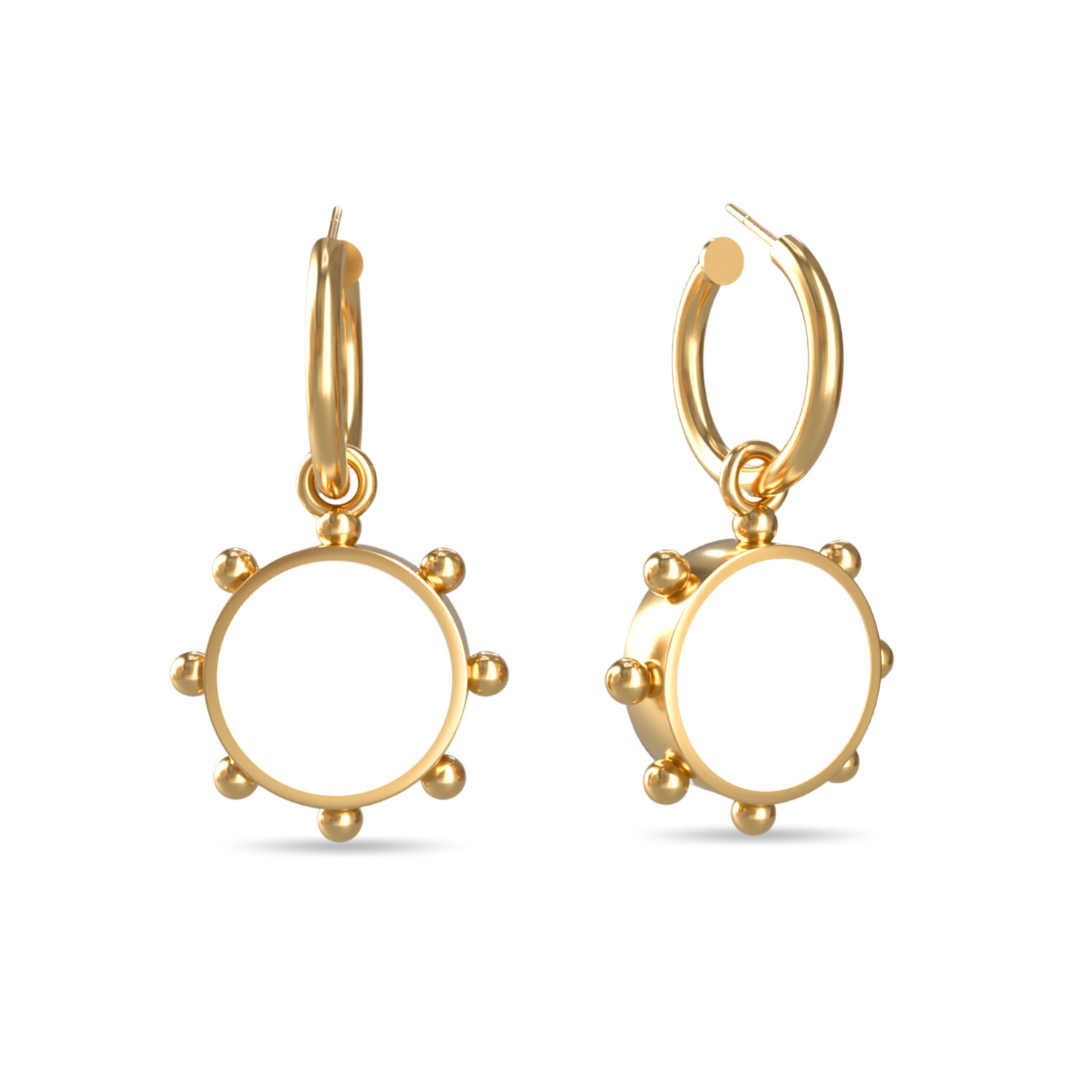 Orbit Reversible Charm Earrings in Black Night | 18K Gold