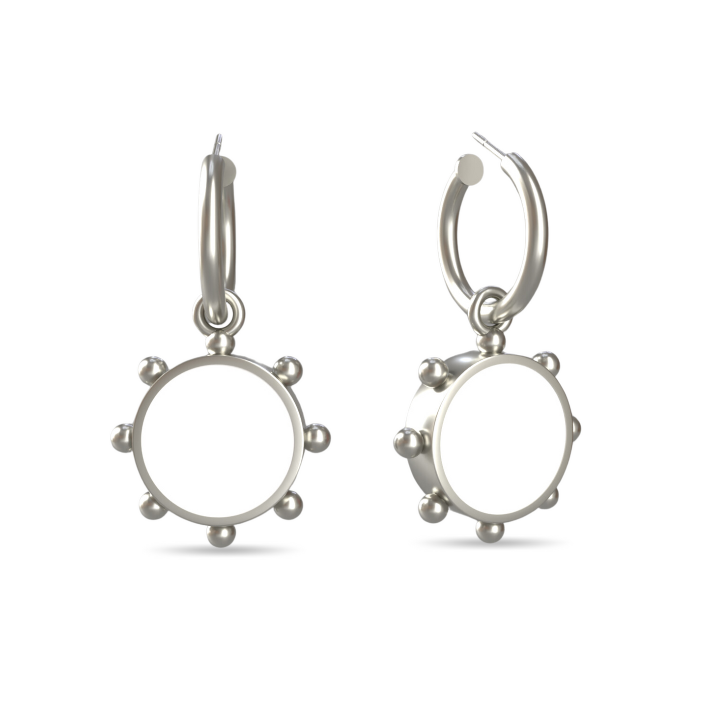 Orbit Reversible Charm Earrings in White Cloud | Sterling Silver