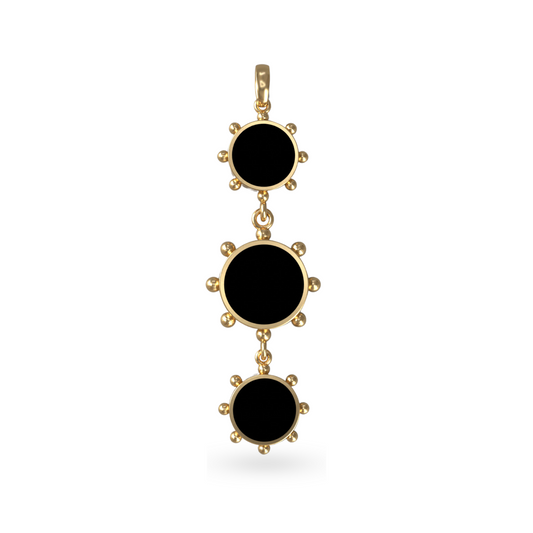 Orbit Reversible Totem Pendant in Black Night | 18K Gold