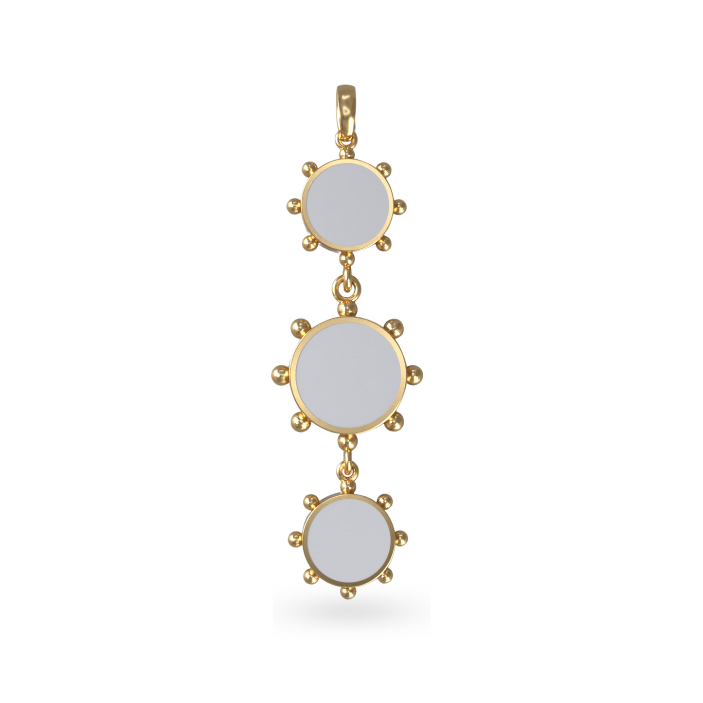 Orbit Reversible Totem Pendant in White Cloud | 18K Gold