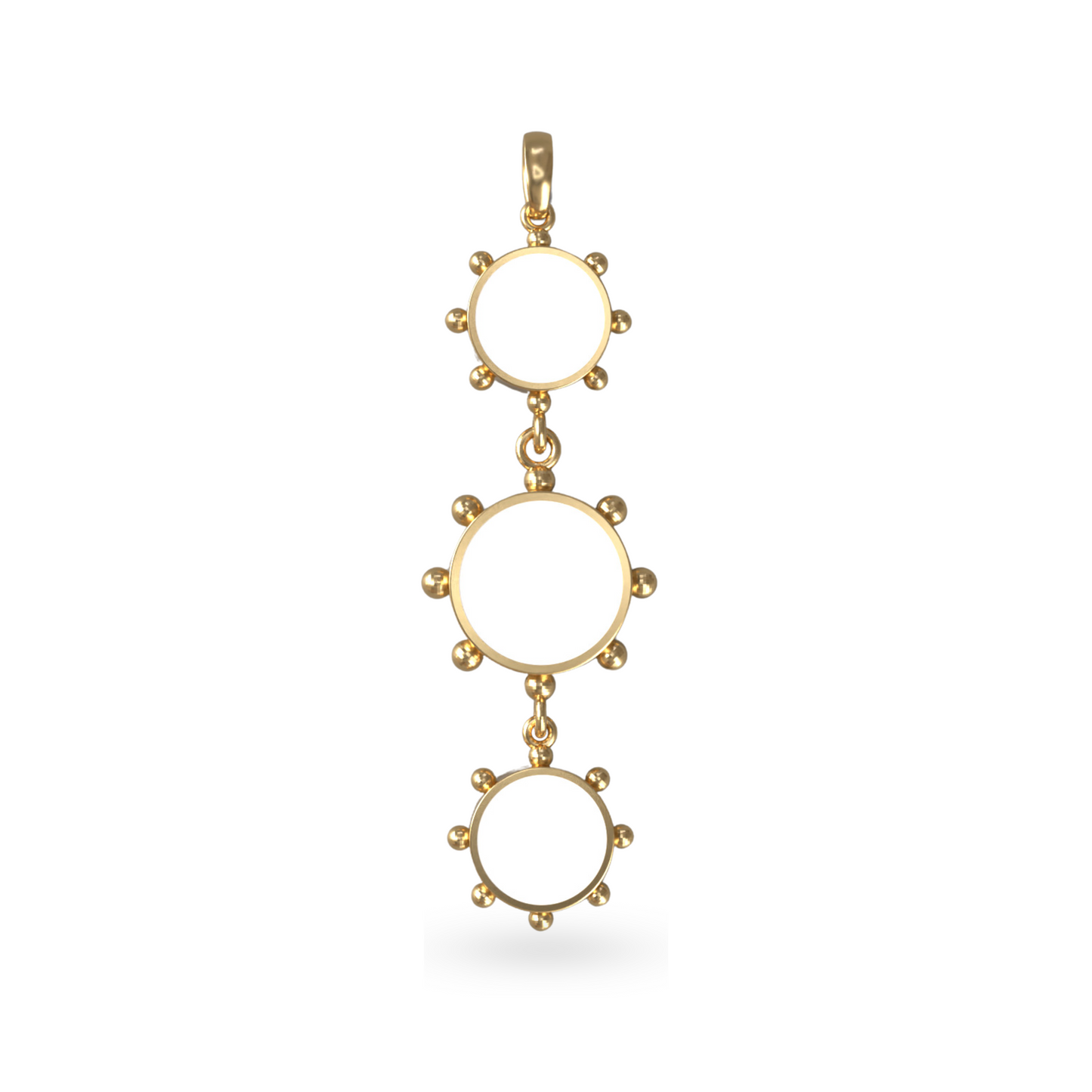 Orbit Reversible Totem Pendant in White Cloud | 18K Gold