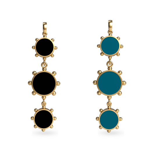 Orbit Reversible Totem Pendant in Black Night | 18K Gold