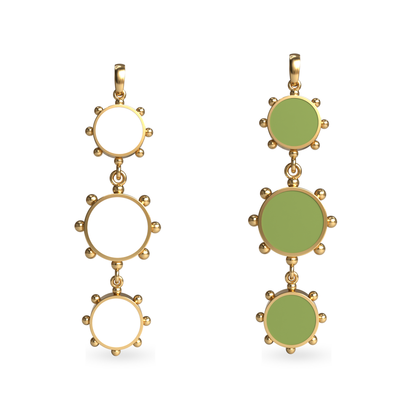 Orbit Reversible Totem Pendant in White Cloud | 18K Gold