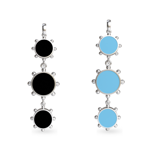 Orbit Reversible Totem Pendant in Black Night | Sterling Silver