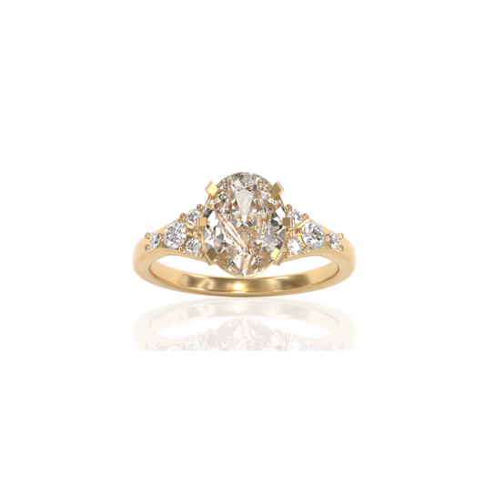 Custom Order | Tapered Oval Diamond Wedding Set