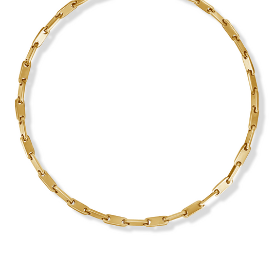 Handmade Solid Oval Flat Link Chain | 14K & 18K Gold