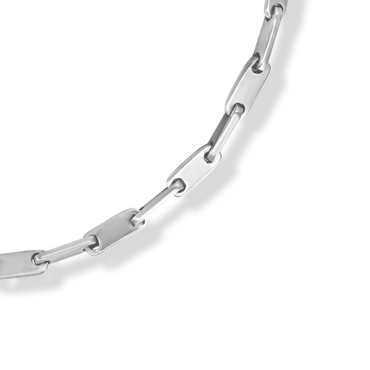 Handmade Flat Oval Link Chain | Sterling Silver