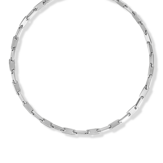Handmade Flat Oval Link Chain | Sterling Silver