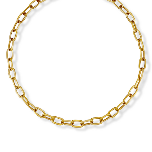 Handmade Solid Oval Link Chain | 14K & 18K Gold