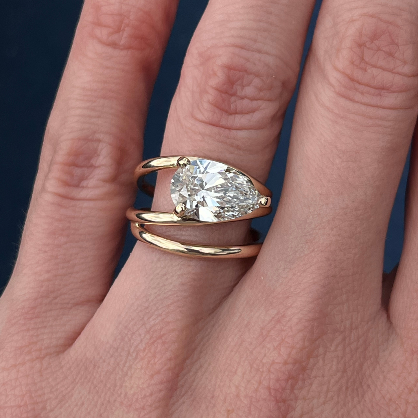 Custom Order | Pear Shape Diamond Coil Engagement Ring