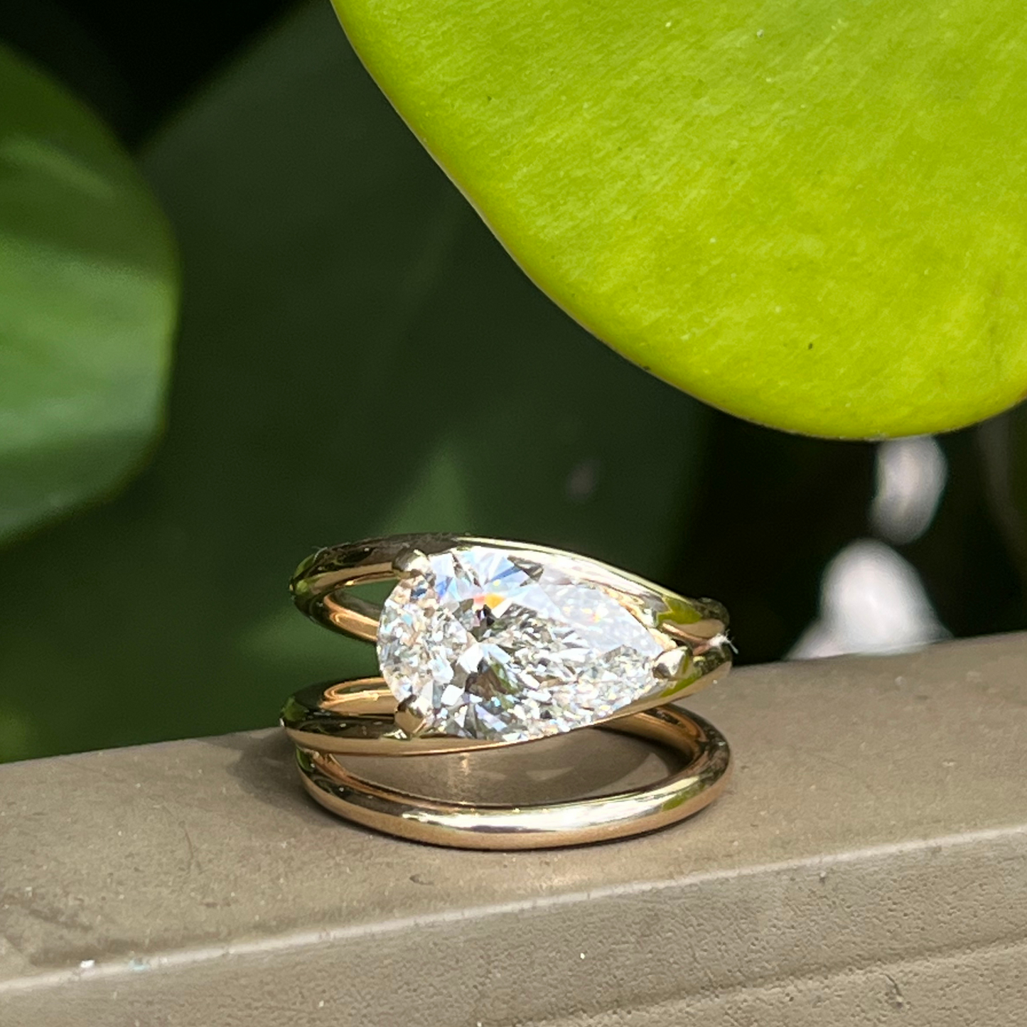 Custom Order | Pear Shape Diamond Coil Engagement Ring