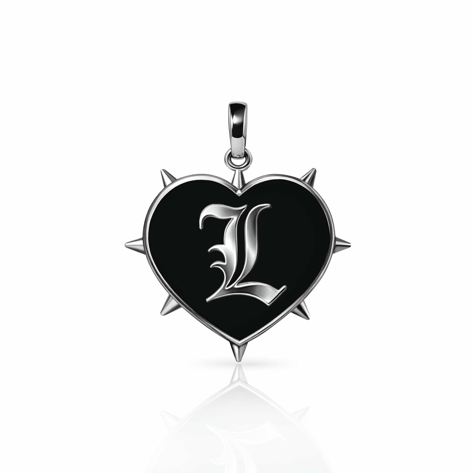 Rebel Heart Charm, large | Sterling Silver Black Night {{ catogery }} {{ Collections }}