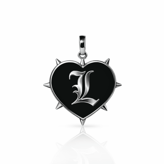 Rebel Heart Charm, large | Sterling Silver Black Night {{ catogery }} {{ Collections }}