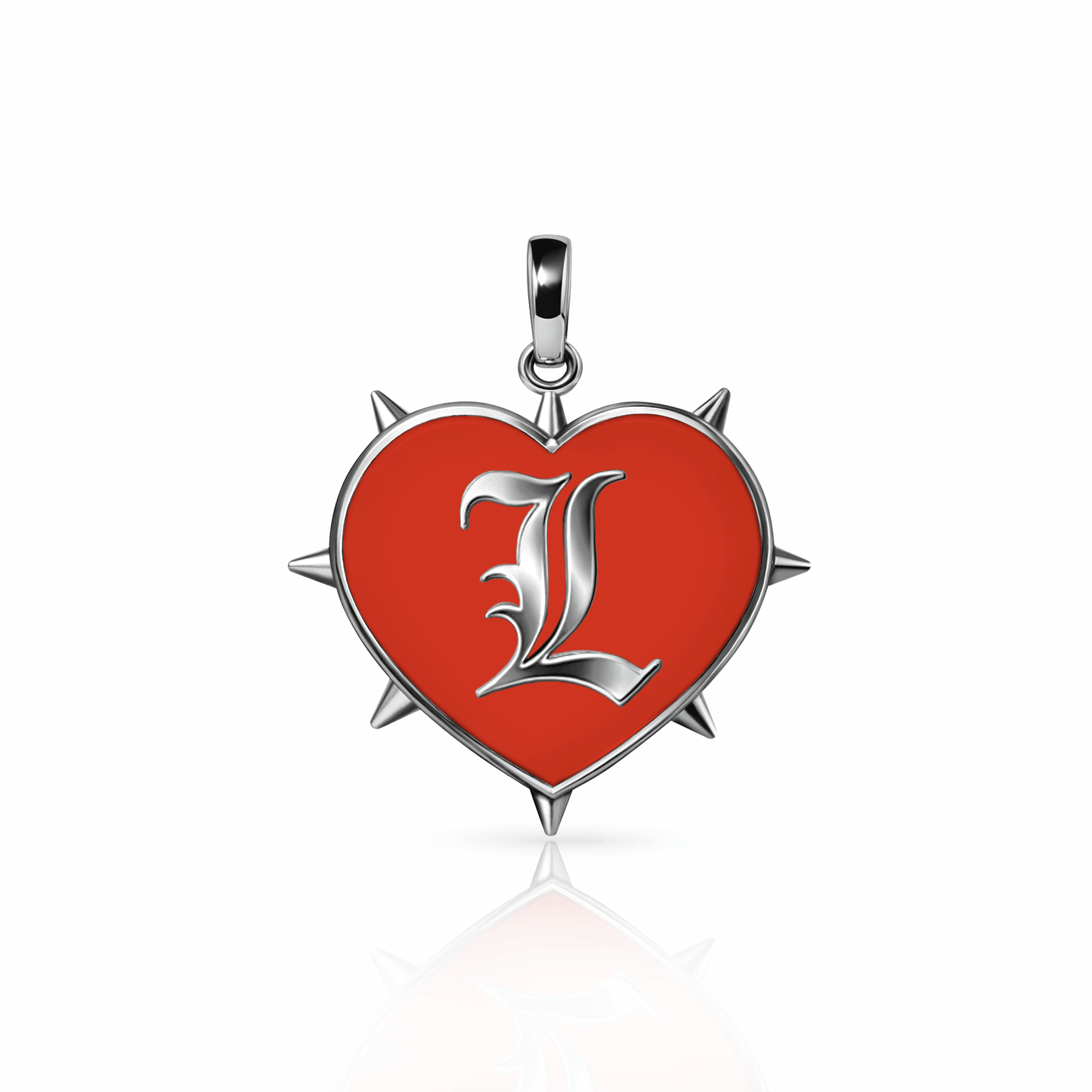 Rebel Heart Charm, large | Sterling Silver Red Clay {{ catogery }} {{ Collections }}
