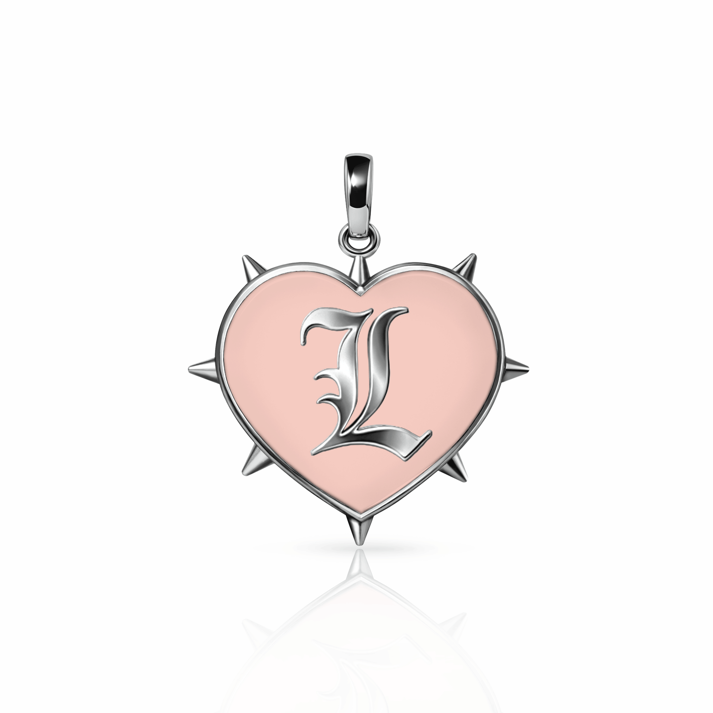 Rebel Heart Charm, large | Sterling Silver Rose Petal {{ catogery }} {{ Collections }}