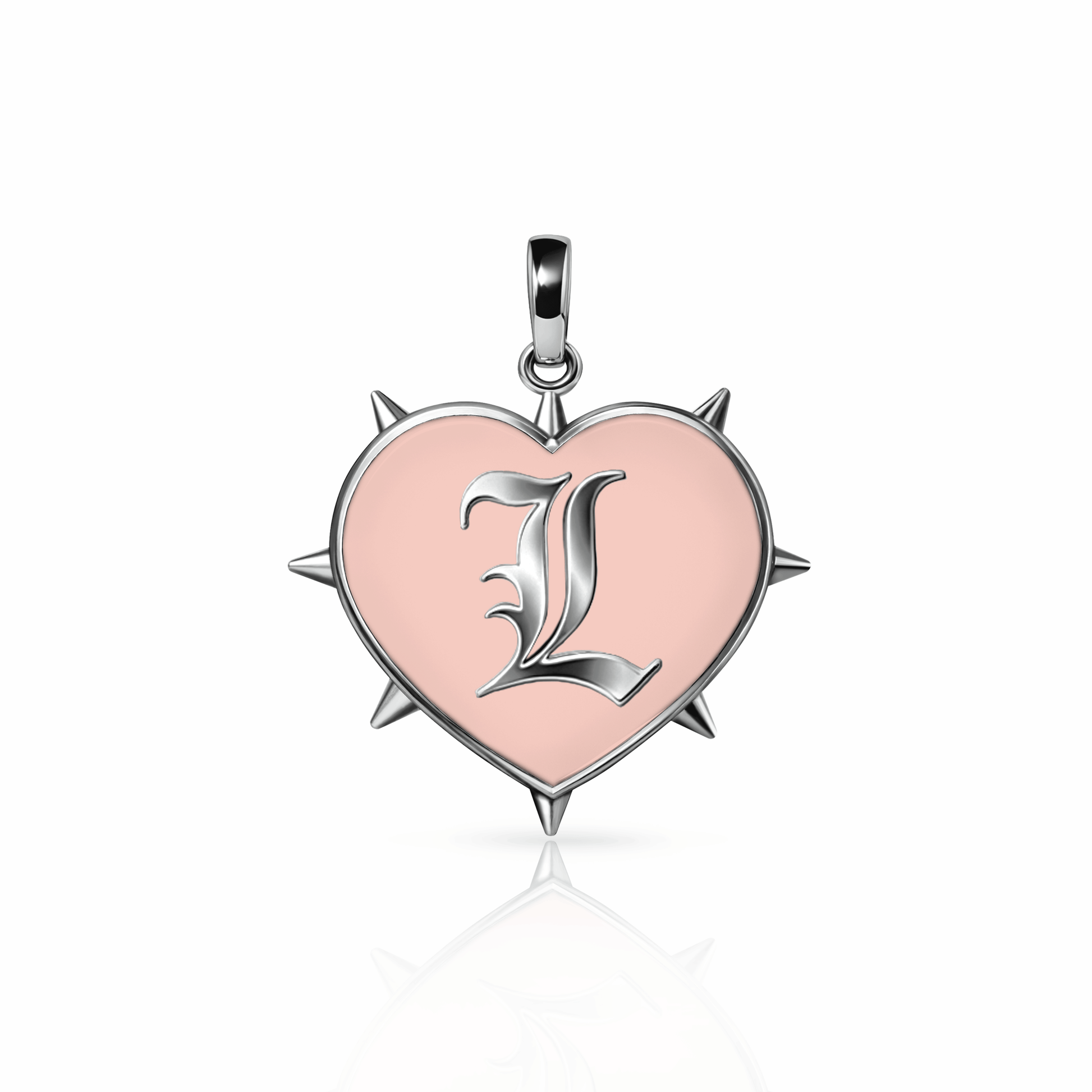 Rebel Heart Charm, large | Sterling Silver Rose Petal {{ catogery }} {{ Collections }}