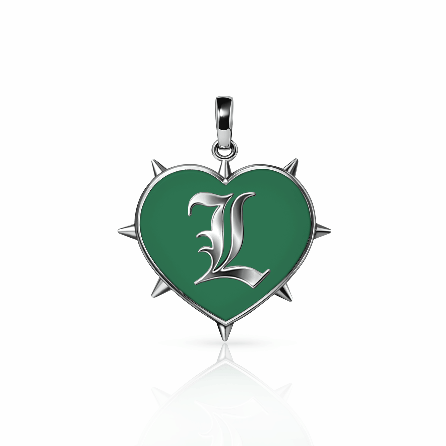 Rebel Heart Charm, large | Sterling Silver Spring Green {{ catogery }} {{ Collections }}