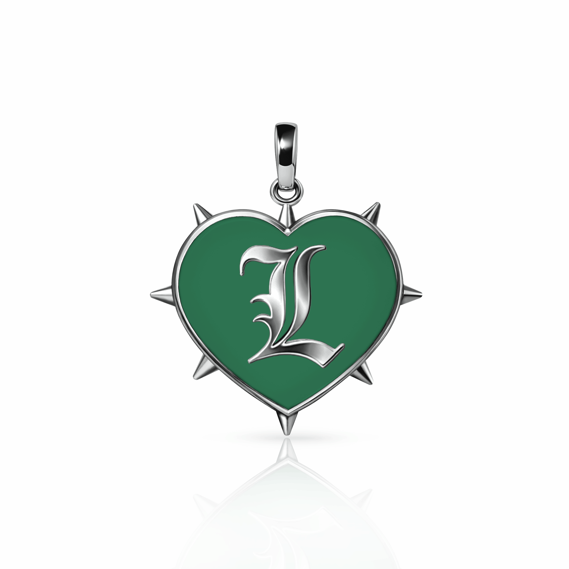 Rebel Heart Charm, large | Sterling Silver Spring Green {{ catogery }} {{ Collections }}
