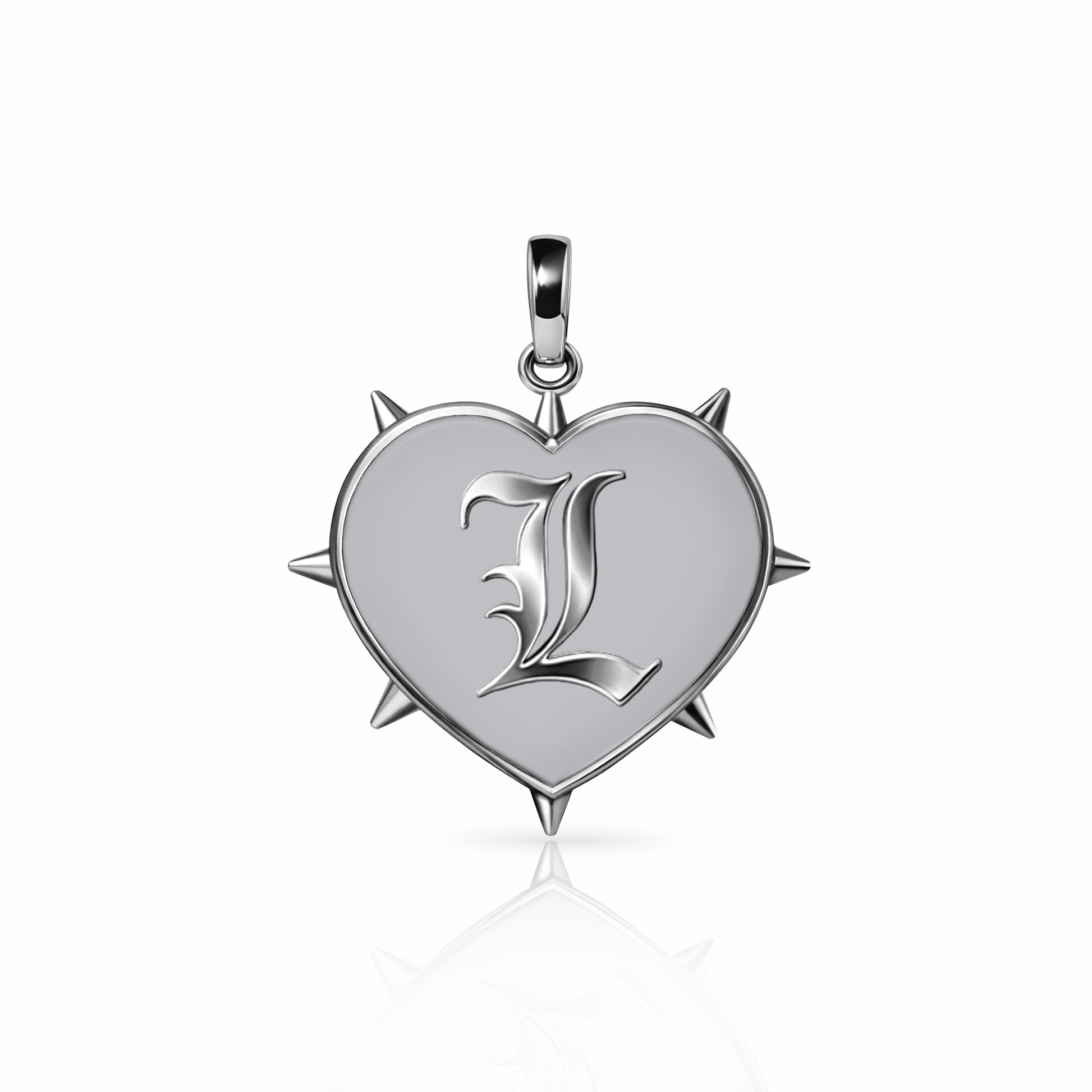 Rebel Heart Charm, large | Sterling Silver Steel Gray {{ catogery }} {{ Collections }}