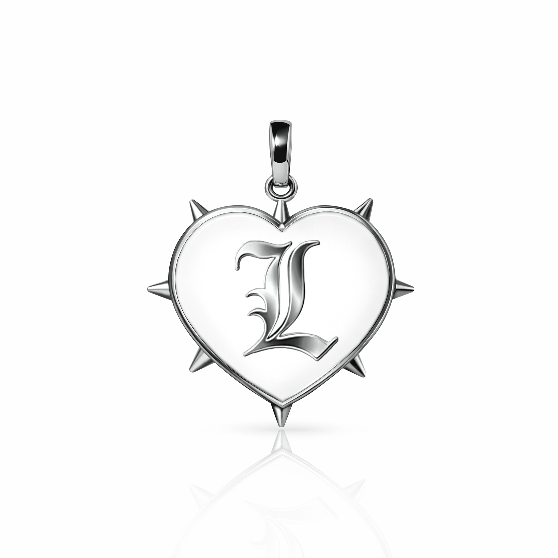 Rebel Heart Charm, large | Sterling Silver White Cloud {{ catogery }} {{ Collections }}