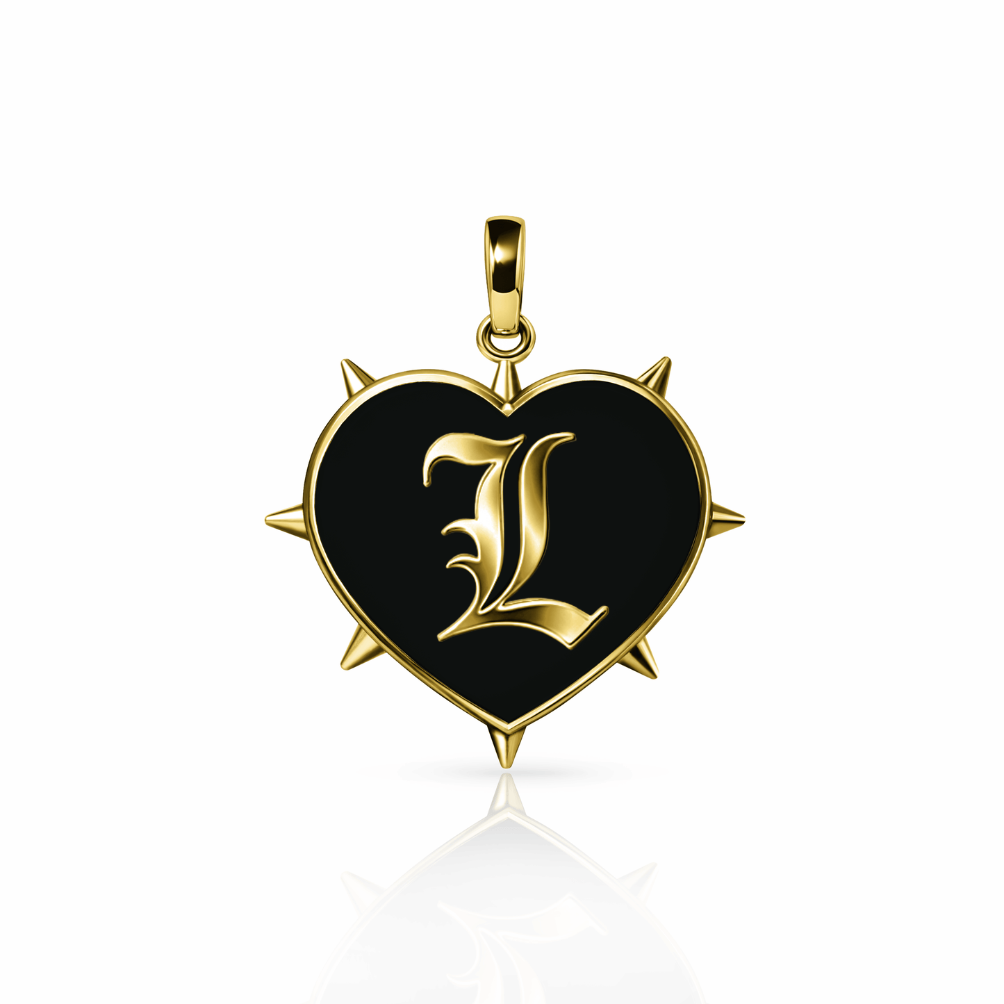 Rebel Heart Charm, large | 14K Gold Black Night {{ catogery }} {{ Collections }}