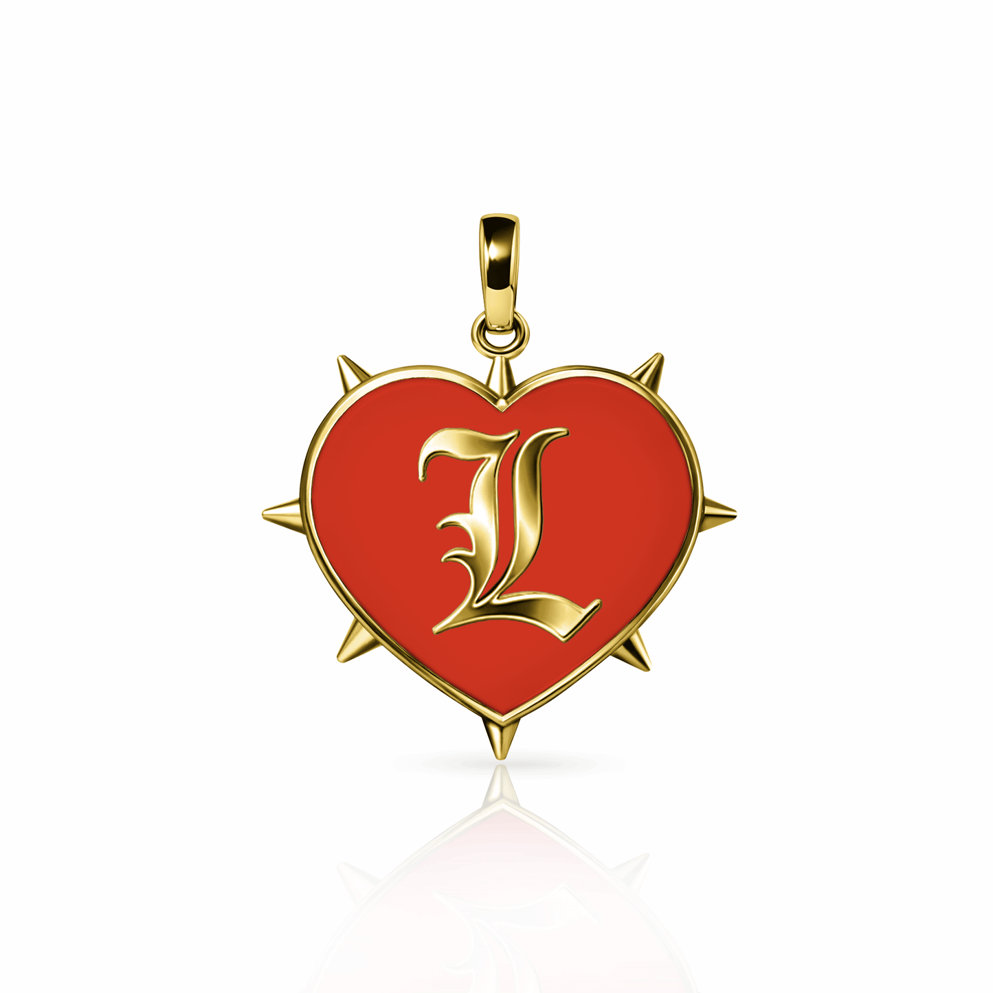 Rebel Heart Charm, large | 14K Gold Red Clay {{ catogery }} {{ Collections }}
