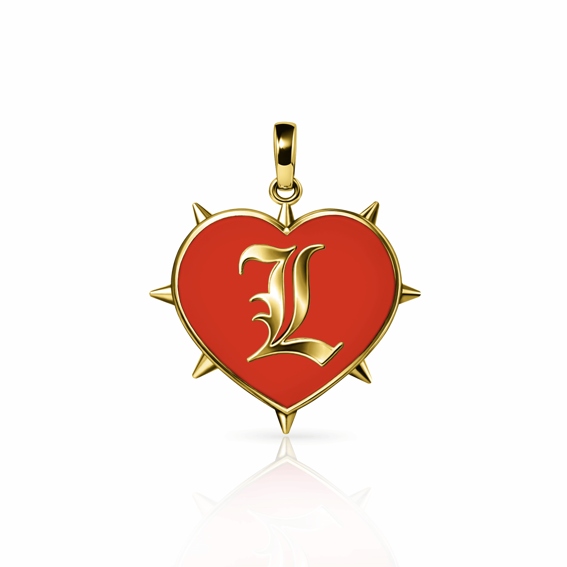 Rebel Heart Charm, large | 14K Gold Red Clay {{ catogery }} {{ Collections }}